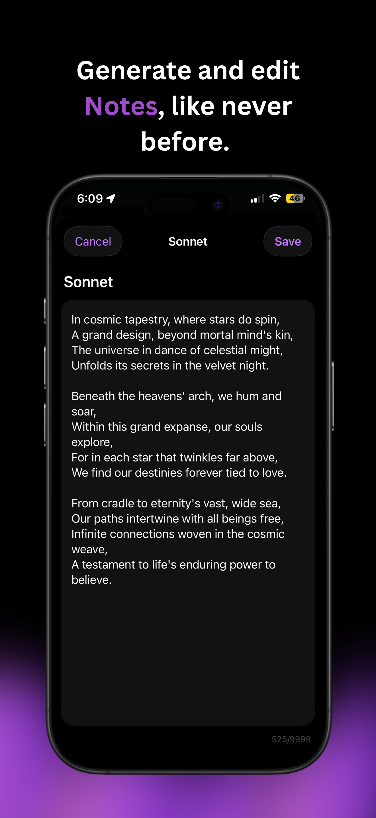 Generating and editing a note